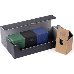 Card Deck Box 5 In 1 for YGO TCG Cards, Include 4 PCS YGO Card Deck Cases and A Premium Trading Card Storage Box with Dice Tray, Fit 1200+ Cards Without Sleeves (Exodia) (Max)