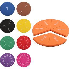 EHR Magnetic Fraction Tiles, 134 pcs Fraction Tiles Set, Rainbow-Colored Fraction manipulatives for Elementary classrooms (Oblong+Round)
