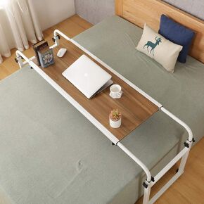 Overbed Table with Wheels Overbed Desk Over Bed Desk King Queen Bed Table Overbed Laptop Table Over Bed Table with Wheels(Black)