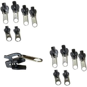 12Pcs Black Universal Instant Fix Zipper Repair Kit - Replacement Slider Rescue Zippers for Repairing Coats Jacket - Zippers Seam Ripper Zipper Repair Kit Nice Arts, Crafts and Sewing