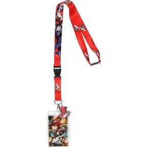 Persona 5 Royal Lanyard Badge Holder Character Logo Reversible Design with 2" Tophat Phantom Thieves Rubber Pendant
