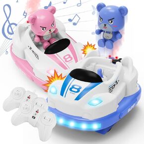 Remote Control Car for Toddlers 1-3, Rc Bumper Cars Toys for Ages 5-7 Year Old with LED Lights & Music, Electronic Bump & Pop-up Game Boy Birthday Gift