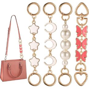4PC Bag Extender Chain Women Replacement Purse Strap Accessory Metal Chains Purse Extender Extender Bag Strap