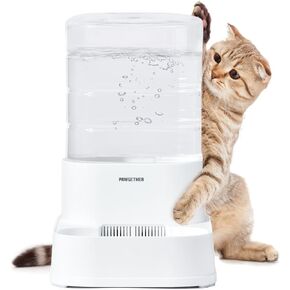 PAWGETHER® Gravity Automatic Pet Water Dispenser with Filter for Cats and Small Dogs 1 Gallon/3.5L Auto Pet Waterer Dog Water Dispenser, Easy to Fill