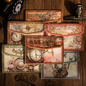 Alideco 180pcs Vintage Scrapbook Paper, mechanical punk style Scrapbooking Paper for Journaling Supplies, Decorative Craft Paper for Junk Journals(pengkekongjianzhan)