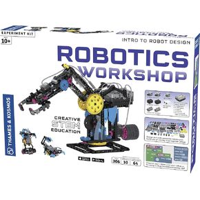 Thames & Kosmos Robotics Workshop with Micro:Bit STEM Experiment Kit, Creative, Educational Coding & Programming Curriculum for Home & School Use, Utilizes MakeCode App to Learn Python, Javascript