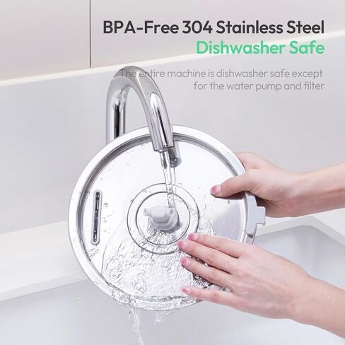 Cat Water Fountain Stainless Steel, 3.2L/108oz Pet Water Fountain for Cats Inside with Water Level Window, Ultra-Quiet Pump Pet Water Dispenser for Cats,Dogs, Multiple Pets, Dishwasher Safe in Saudi Arabia