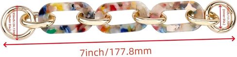 FarBoat 7in Purse Making Supplies, Acrylic Chain Extension Decorative Strap for Purse Handbags Crossbody Bags (Color Splicing) in Saudi Arabia