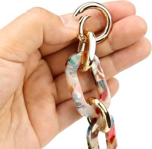 FarBoat 7in Purse Making Supplies, Acrylic Chain Extension Decorative Strap for Purse Handbags Crossbody Bags (Color Splicing) in Saudi Arabia