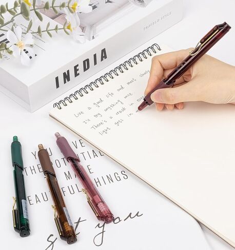 Gel Pens, 6 Pcs 0.5mm Black Ink Pens, Soft Scented Vintage Barrels Pens, Quick Dry Black Ink Pens for Journaling and Note Taking, Cute Aesthetic Pens for Office School & Home Supplies in Saudi Arabia