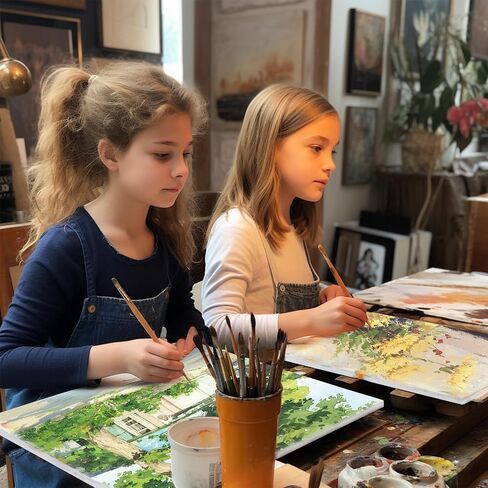 قماش للرسم 12 حزمة، مجموعة لوحات قماشية متعددة الأحجام 5 × 7، 8 × 10، 10 × 12، 12 × 16 بوصة، 100% قطن فارغ زيت أكريليك ألوان مائية صب الطلاء للأطفال والمبتدئين والفنانين in Saudi Arabia