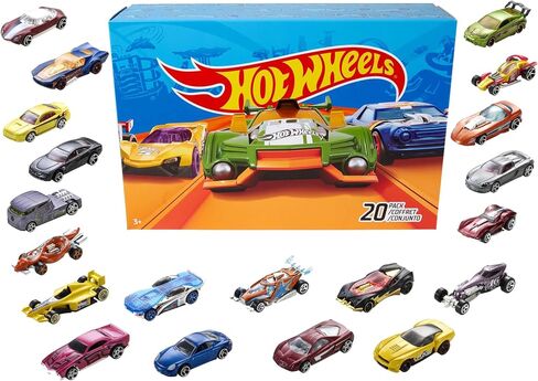 لعبة سيارات أو شاحنات من Hot Wheels، مجموعة مكونة من 72 سيارة معبأة بشكل فردي بمقياس 1:64، أو مركبات إنقاذ أو شاحنات (قد تختلف الأنماط؛ وقد تتضمن نسخًا مكررة) in Saudi Arabia