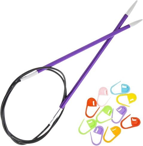 KnitPro Zing Circular Knitting Needles 16 inch, Size 10.5 (40cm, 6.50mm) with 10 Colorful Stitch Markers in Saudi Arabia