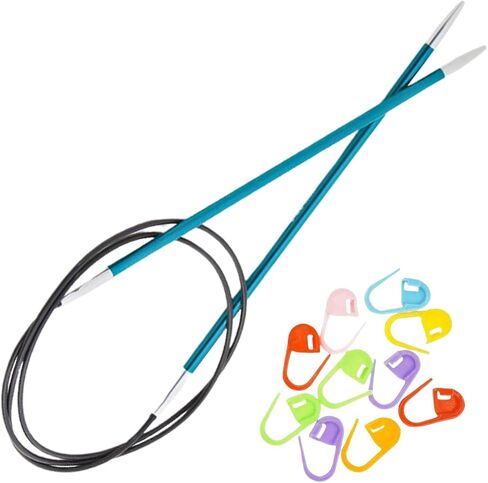 KnitPro Zing Circular Knitting Needles 16 inch, Size 10.5 (40cm, 6.50mm) with 10 Colorful Stitch Markers in Saudi Arabia