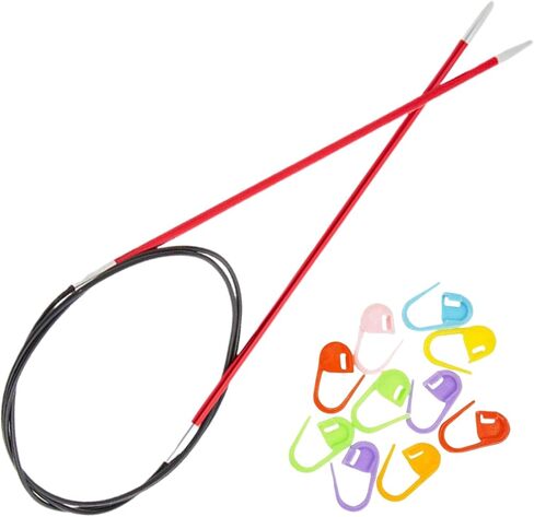 KnitPro Zing Circular Knitting Needles 16 inch, Size 10.5 (40cm, 6.50mm) with 10 Colorful Stitch Markers in Saudi Arabia