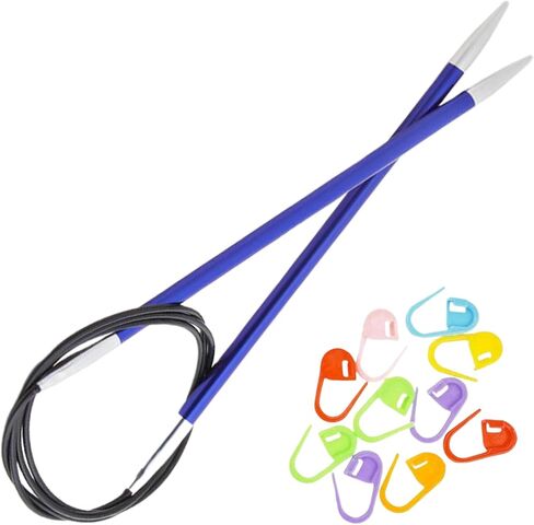 KnitPro Zing Circular Knitting Needles 16 inch, Size 10.5 (40cm, 6.50mm) with 10 Colorful Stitch Markers in Saudi Arabia
