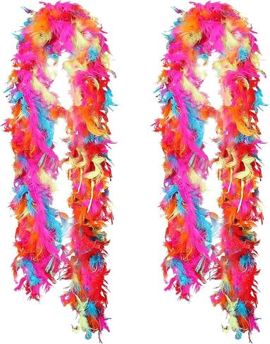 HaiMay 2 Pack Turkey Feather Boa for Craft Clothes Party, 4.4 Yards 40G/60G/80G Feather Boas in Saudi Arabia