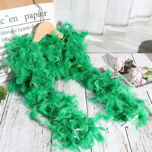 HaiMay 2 Pack Turkey Feather Boa for Craft Clothes Party, 4.4 Yards 40G/60G/80G Feather Boas in Saudi Arabia