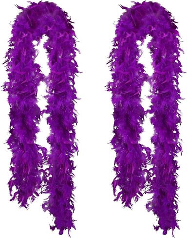 HaiMay 2 Pack Turkey Feather Boa for Craft Clothes Party, 4.4 Yards 40G/60G/80G Feather Boas in Saudi Arabia