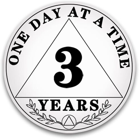 عملة الرصانة 3 سنوات من الذكرى السنوية الرصينة يوم واحد في كل مرة AA Recovery Medallion Chip Recovery Token NA OA هدايا رائعة للرصانة للرجال والنساء مدمني الكحول المجهولين من جلد البولي يوريثان متضمنة in Saudi Arabia