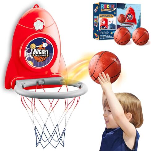 Basketball Hoop Indoor Toys for Kids 3 4 5 Boys: Toddler Basketball Hoop Indoor Wall Mount Basketball Hoop Suction Cup Basketball Hoop Toys for 3 Year Old Boy Gifts for 3-8 Year Old Boys, Red in Saudi Arabia