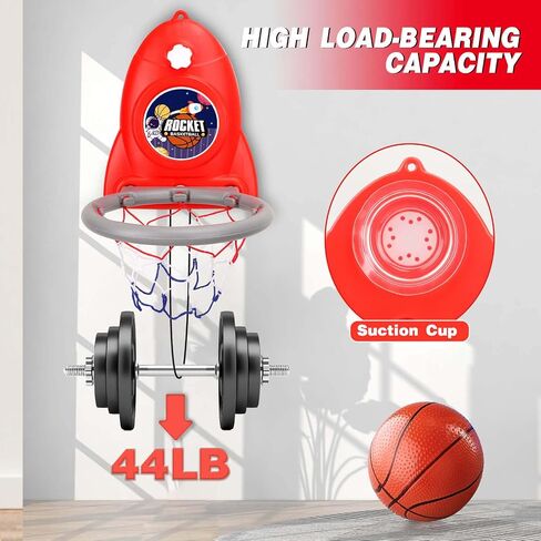 Basketball Hoop Indoor Toys for Kids 3 4 5 Boys: Toddler Basketball Hoop Indoor Wall Mount Basketball Hoop Suction Cup Basketball Hoop Toys for 3 Year Old Boy Gifts for 3-8 Year Old Boys, Red in Saudi Arabia