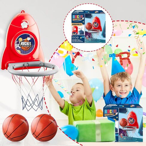 Basketball Hoop Indoor Toys for Kids 3 4 5 Boys: Toddler Basketball Hoop Indoor Wall Mount Basketball Hoop Suction Cup Basketball Hoop Toys for 3 Year Old Boy Gifts for 3-8 Year Old Boys, Red in Saudi Arabia