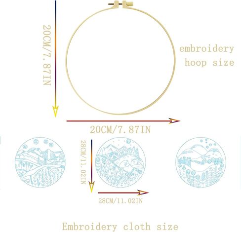 Xinpinzhou 3 Pcs Flower Grass Embroidery Kit, Beginning Easy Stamped Funny Hand Embroidery Patterns Starter Kits Set for Beginners Adults Plant Bordado with Cloth, Thread, Needle, Hoop, Scissors in Kuwait