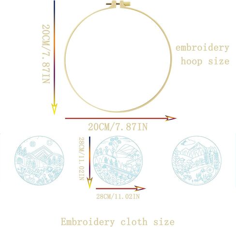 Xinpinzhou 3 Pcs Flower Grass Embroidery Kit, Beginning Easy Stamped Funny Hand Embroidery Patterns Starter Kits Set for Beginners Adults Plant Bordado with Cloth, Thread, Needle, Hoop, Scissors in Kuwait