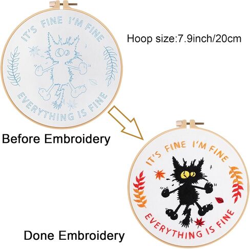 Louise Maelys Animal Embroidery Kits for Beginners with Highland Cow Pattern,Adults Starter Cross Stitch Kit DIY Needlepoint in Saudi Arabia