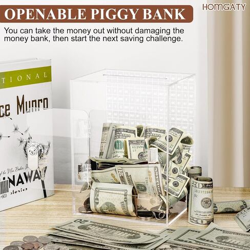 Homgaty Money Savings Box with Lock, 10000 Clear Money Box Cash Vault Saver Money Box Coin Piggy Bank, Openable Money Saving Challenge Box for Kids Adults in Saudi Arabia