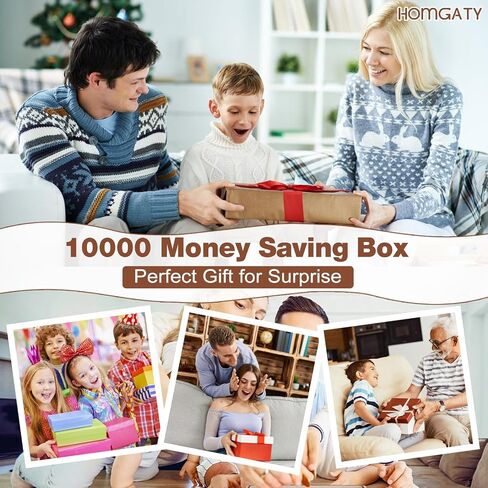 Homgaty Money Savings Box with Lock, 10000 Clear Money Box Cash Vault Saver Money Box Coin Piggy Bank, Openable Money Saving Challenge Box for Kids Adults in Saudi Arabia
