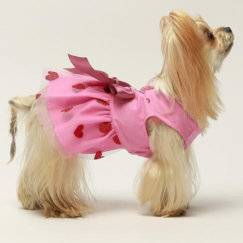 Fitwarm Pawty in the USA Dog Patriotic Dress, 4th of July Clothes for Small Dogs Girl, Festive Pet Outfit, Red, White, Blue, XS in Saudi Arabia