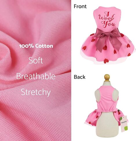 Fitwarm Pawty in the USA Dog Patriotic Dress, 4th of July Clothes for Small Dogs Girl, Festive Pet Outfit, Red, White, Blue, XS in Saudi Arabia