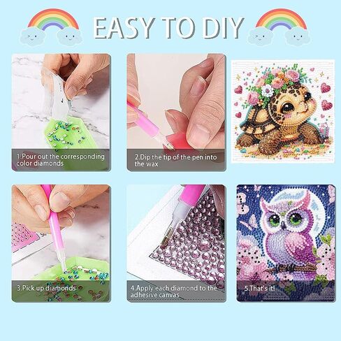 4 Pack Diamond Art Kits for Kids, Cartoon Santa Claus Diamond Painting Kits for Kids Ages 4-8-12, 5D DIY Kids' Mosaic Kits Christmas Painting Picture Xmas Gift for Home Wall Decor 6x6 Inch in Saudi Arabia