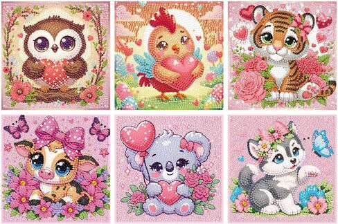 4 Pack Diamond Art Kits for Kids, Cartoon Santa Claus Diamond Painting Kits for Kids Ages 4-8-12, 5D DIY Kids' Mosaic Kits Christmas Painting Picture Xmas Gift for Home Wall Decor 6x6 Inch in Saudi Arabia
