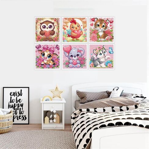 4 Pack Diamond Art Kits for Kids, Cartoon Santa Claus Diamond Painting Kits for Kids Ages 4-8-12, 5D DIY Kids' Mosaic Kits Christmas Painting Picture Xmas Gift for Home Wall Decor 6x6 Inch in Saudi Arabia