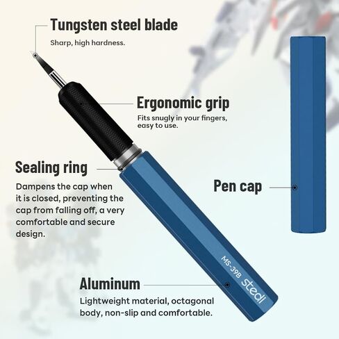stedi Model Scriber Chisel، شفرات فولاذ التنغستن 0.15 مم، لهواية النمذجة، نموذج مقياس RG، مجموعة نموذج Gundam، لخط الكتابة، منقوش، خط اللوحة، الراتنج، أزرق in Saudi Arabia