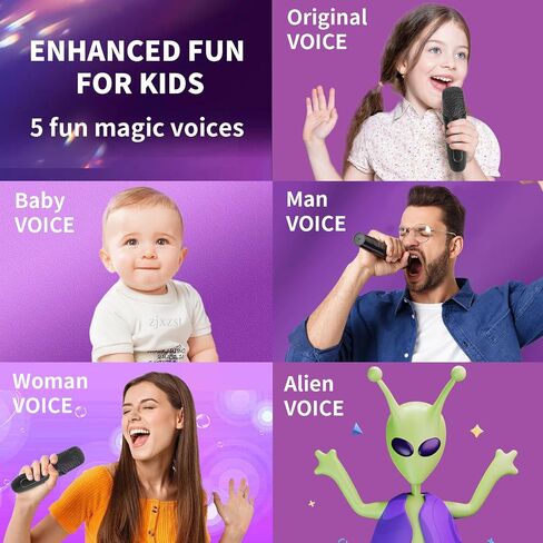 Karaoke Machine for Kids,Mini Karaoke Machine with 2 Wireless Microphones,Portable Bluetooth Speaker with LED Light,Birthday Gifts Party Favors,Kids Toys for Girls 4,5,6,7,8,9,10 +Year Old in Saudi Arabia