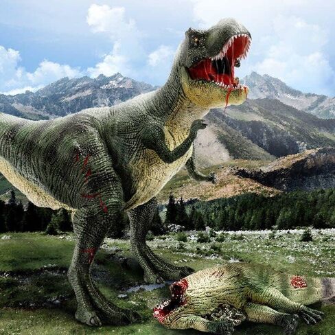 Gemini&Genius Tyrannosaurus Rex Dinosaur Toys- Moveable Jaw- 14 Inches Length-King T-Rex Dinosaur Figurine for Kids Ages 3 Years Old & Up Play & Display in Kuwait