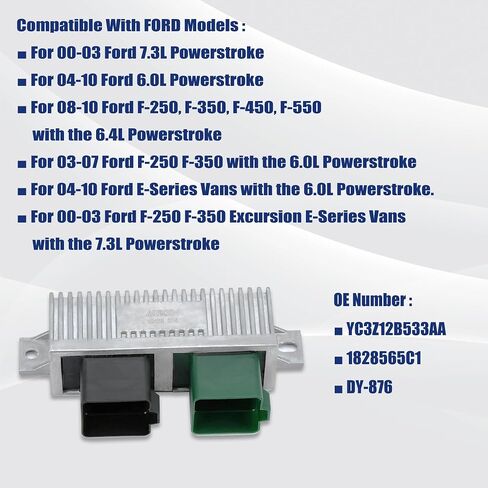 AITKEN توهج التوصيل وحدة التحكم سلك تسخير موصل التوصيل متوافق مع Ford Super Duty F250 F350 Excursion OEM # YC3Z-12B533-AA. in Saudi Arabia