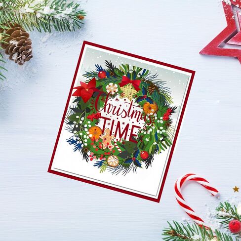 Hying Christmas Crystal Ball Clear Stamps for Card Making, Xmas Trees Elk Rubber Stamps Christmas Stocking Words Transparent Stamp Seal for Crafting DIY Scrapbooking Photo Album Decor in Saudi Arabia