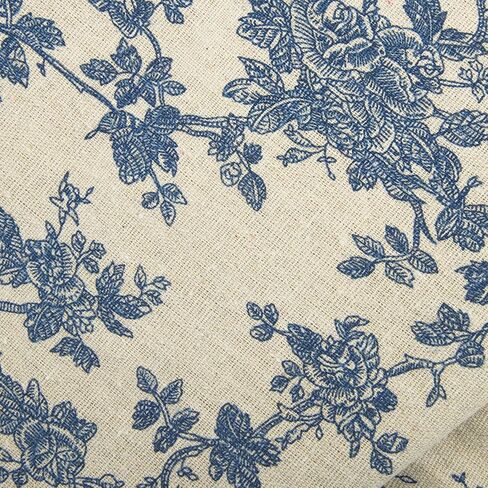 Linen Fabric Floral Pattern by The Yard- Precut 1 Yard 62 Inch Width for Sewing DIY Crafting Quilting Sofa Tablecloth Curtain Cloth in Saudi Arabia