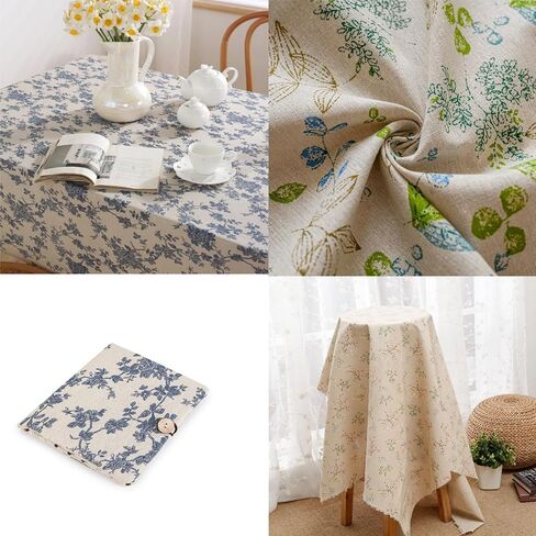 Linen Fabric Floral Pattern by The Yard- Precut 1 Yard 62 Inch Width for Sewing DIY Crafting Quilting Sofa Tablecloth Curtain Cloth in Saudi Arabia