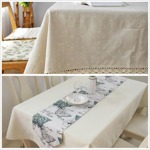 Linen Fabric Floral Pattern by The Yard- Precut 1 Yard 62 Inch Width for Sewing DIY Crafting Quilting Sofa Tablecloth Curtain Cloth in Kuwait