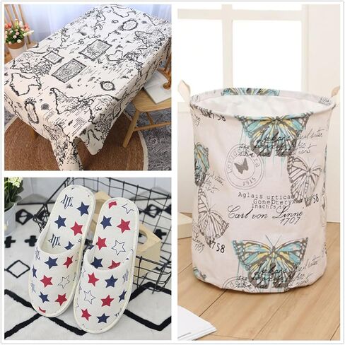 Linen Fabric Floral Pattern by The Yard- Precut 1 Yard 62 Inch Width for Sewing DIY Crafting Quilting Sofa Tablecloth Curtain Cloth in Kuwait