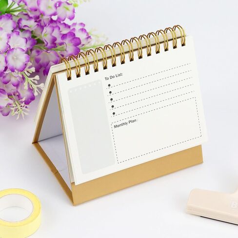 Koqye 2024-2025 Desk Calendar,Standing Flip Desktop Calendar for Planning Organizing Daily Scheduler, Desktop Calendar for Home Office School (Black) in Kuwait