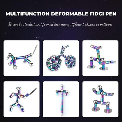 Fidget Toys Adult, Magnetic Fidget Pen, Magnet Pen for Boys, Fun Metal Ballpoint Pen, Cool Gifts for Teens(Black) in Saudi Arabia