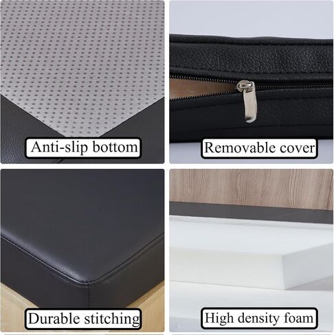 RV Dinette Cushions Replacement with Momery Foam Camper Seat Couch Cushion Travel Trailer Bed (Black, 38″) in Saudi Arabia