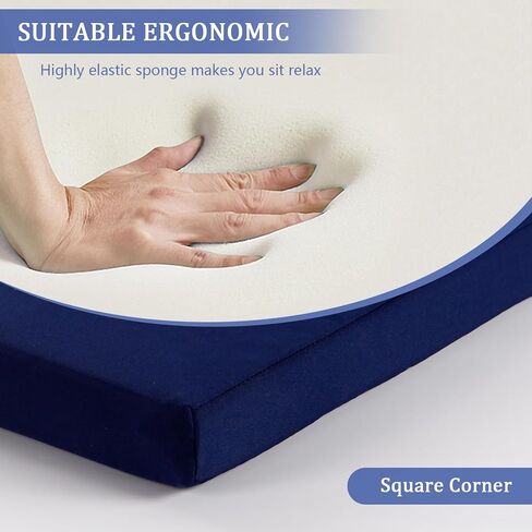 Patio Chair Cushions Set of 4, Outdoor Seat Cushions for Patio Furniture 17 x 17 Inch, Indoor Square Corner Dining Chair Pads Set with Ties and Inner Dust Cover, (Flower Green) in Kuwait